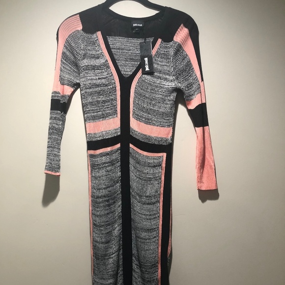 Just Cavalli 3/4 Sleeve Stretchy Dress Medium NWT - Picture 2 of 6